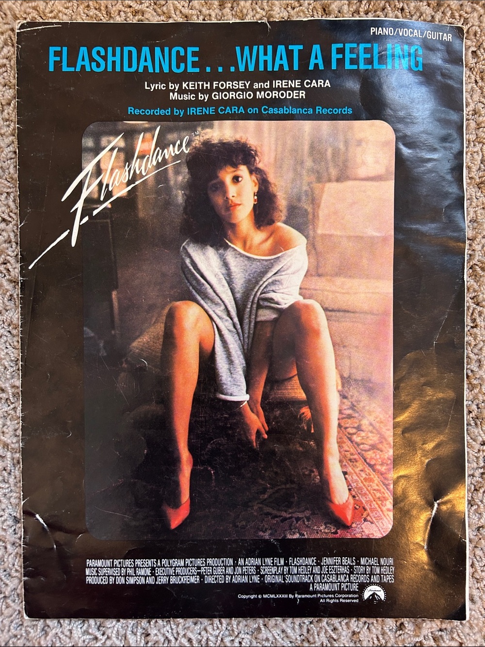 Vintage Flashdance… What A Feeling Sheet Music Page - Piano/Vocal/Guitar